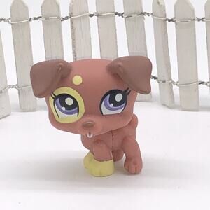 Littlest Pet Shop Jack Russell Terrier Dog #1475 LPS Purple Eyes